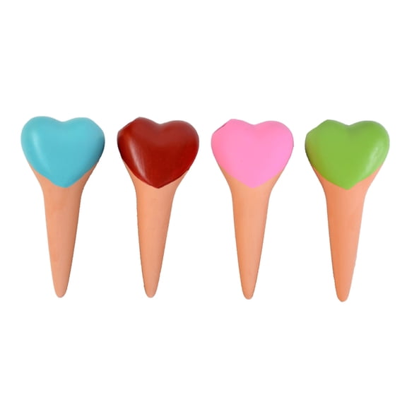 Geemin Convenient Heart Shape Automatic Watering System for Indoor Plant Flower Houseplants Decorative Clay Water Dispenser 4x