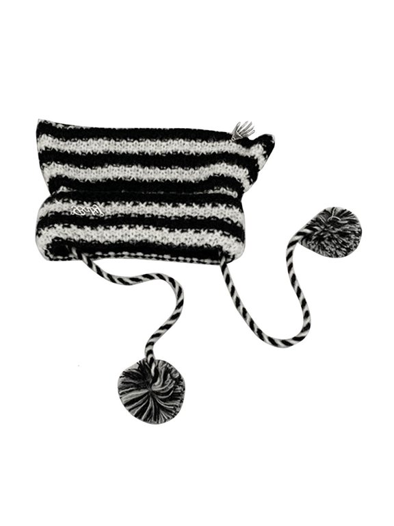 Crochet Devil Hat Kitten Ear Punk Knitted Cap with Claw Picture Prop