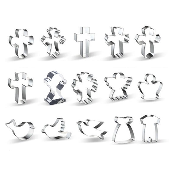 Geemin Crucifix Shapes Stainless Steel Cookie Cutters Mold for Making Fondant and Bisc