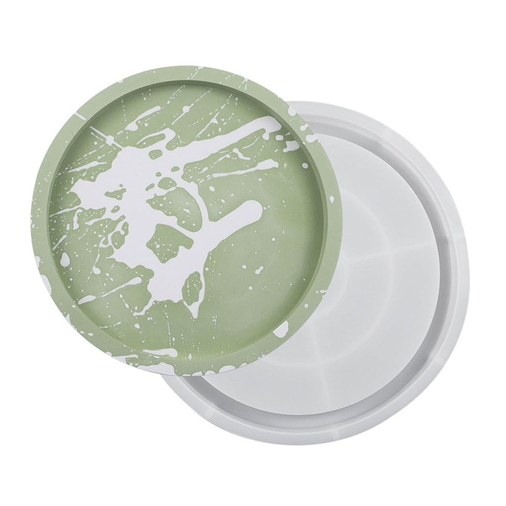 Geemin DIY Tray Resin Molds, Craft Jewelry Making Tools Round Plate Dish Casting Molds Epoxy Casting Silicone Tray Holder Mould