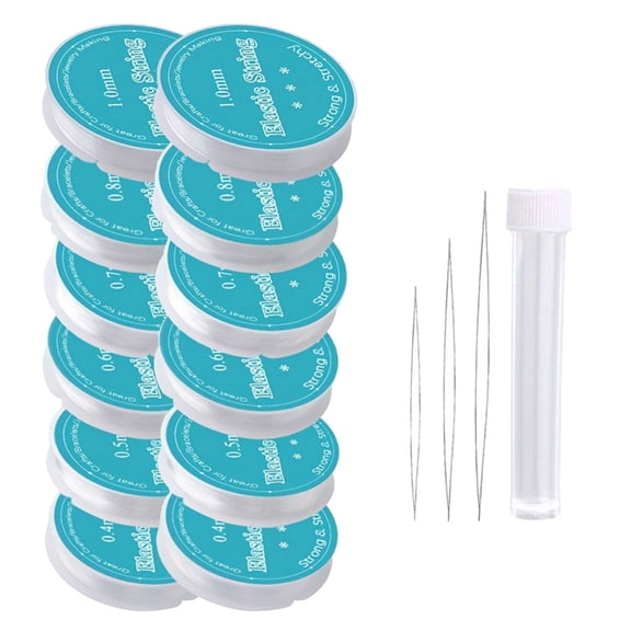 Geemin Elastic String with Large Eye Beading Needle Beading Wire for Bracelets Crafting