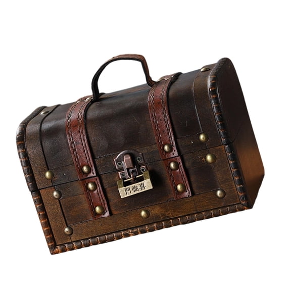 Geemin European Styles Wood Storage Trunk Large Capacity Designs Travel Case