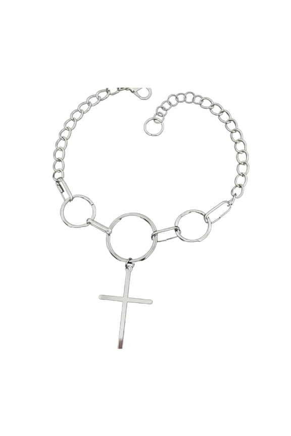 European and American Street Round Loop Cross-shape Clavicle Chain Necklace