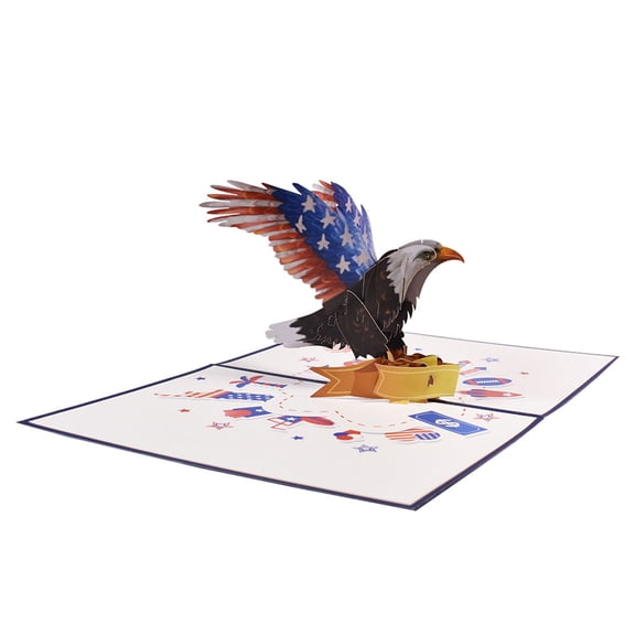 Geemin Festive Card Independence Day Greeting Card 3D Paper Eagle Message Ca