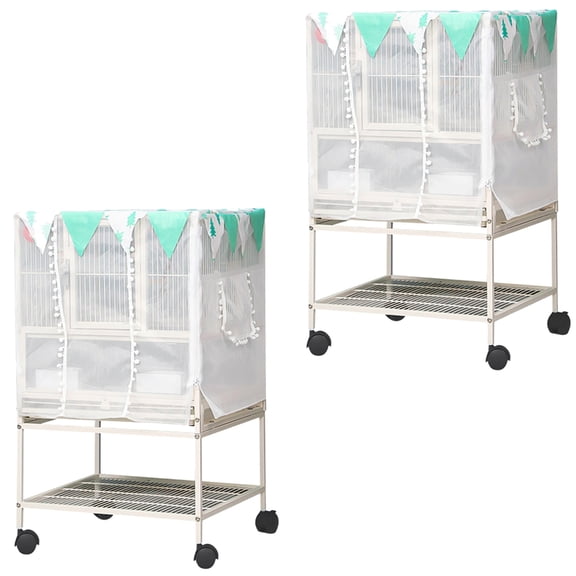 Geemin Flexible Bird Cage Guard for Pet Bird Cage Maintenance Net Cover Bird Cage Urine Barrier Scatter Guard Cover 2PCS