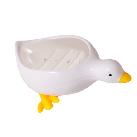 Geemin Functional Duck Soap Basins with Sloped Outlet Storage Rack for Dry Soap Storage