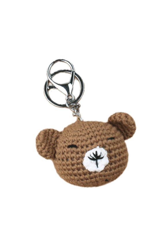 Hand-woven Bear Pendant Keychain Creative Wool Crochet Keyring Bag Charm