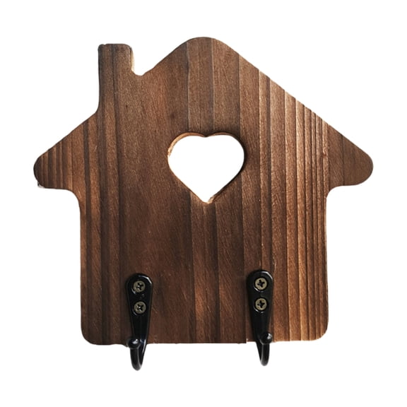 Geemin House Shaped Key Rack Decorative Keys Storage Organizer Wooden Coat Hanger for Entryway Living Room Or Office Use