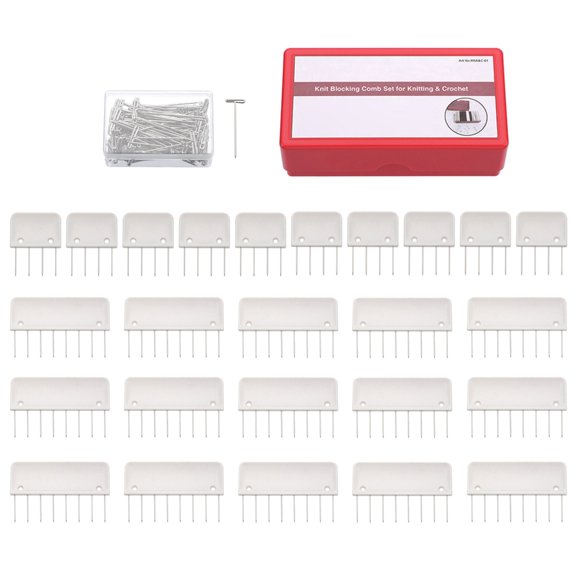 Geemin Knit Blocking Combs Set Knitting Accessories Knit Blocking Pins Kits Easy to Use for Crochet Needlework Projects