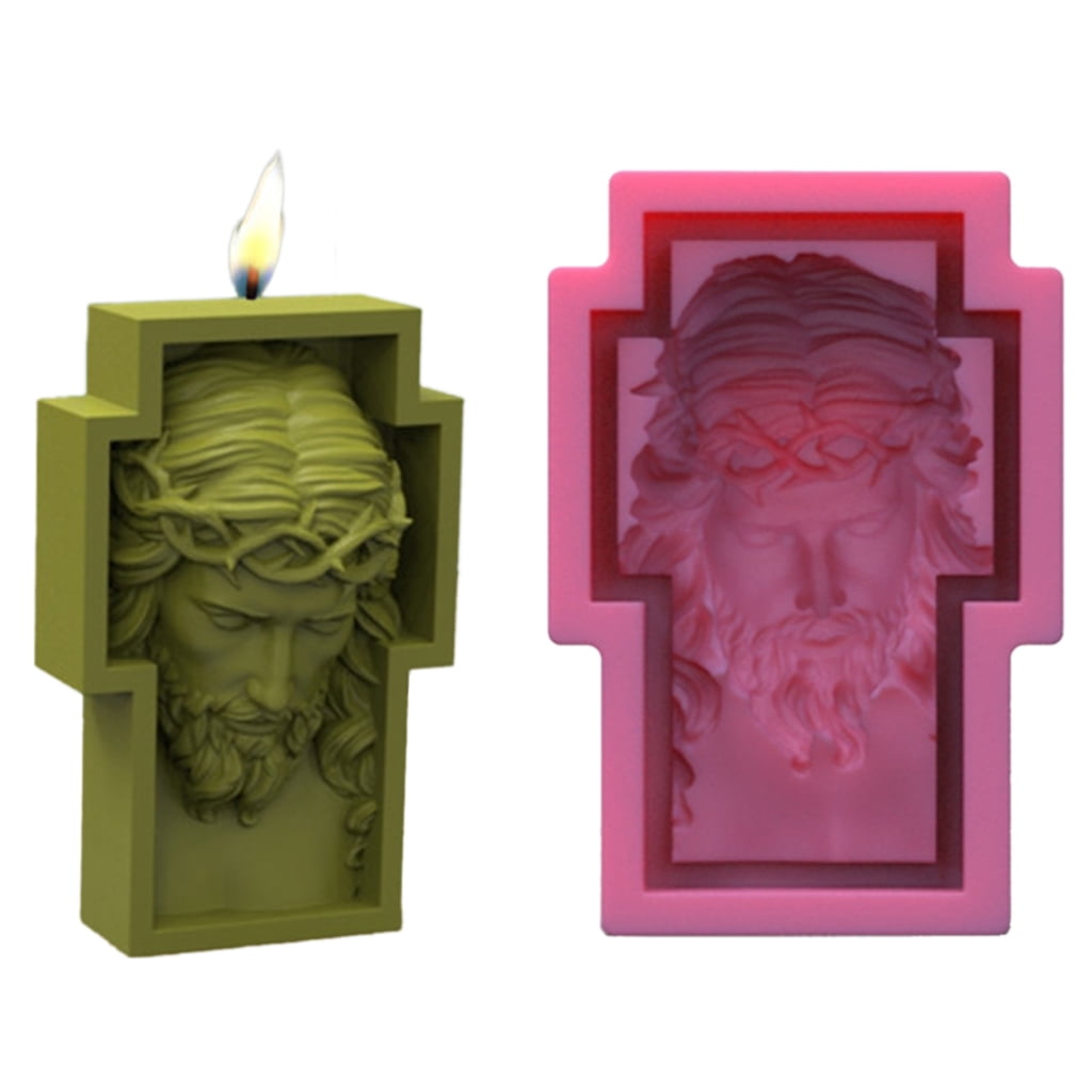 Geemin Man Head Candle Mould Handmade Candles Aroma Wax Soap Molds for Decoration