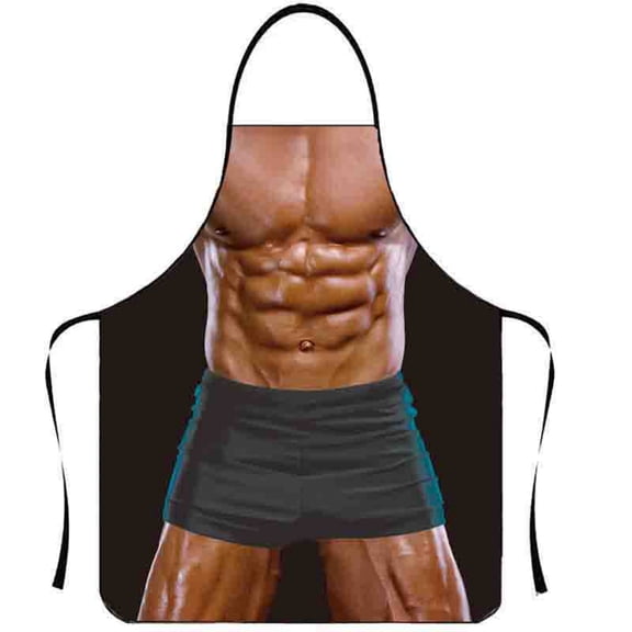 Geemin Men's Sleeveless Grilling Apron with Fun Muscles Man for Party Enthusiasts and Outdoor Chefs
