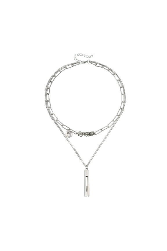 Modern Helix Design Alloy Necklace Stylish Square Charm Gothic Neck Jewelry Perfect For Everyday Outfits