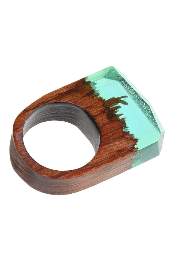 Novelty Wood Gothic Carved Secret Forest Scenery Ring for Men Birthday Presents