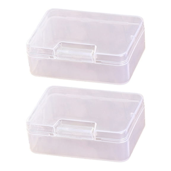 Geemin Pack Of 2 Clear Plastic Storage Containers For Beads Jewelry Crafts Small Items