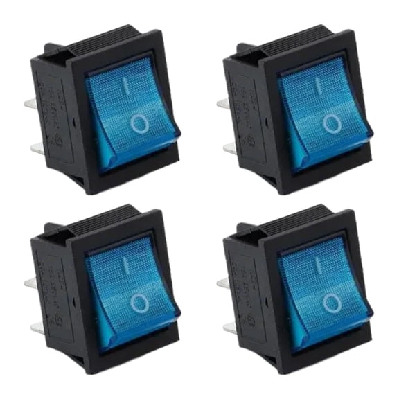 Geemin Pack Of 4 Rocker Switches With LED Indicators Light Accessory for Easy Operations In Various Electrical Circuits