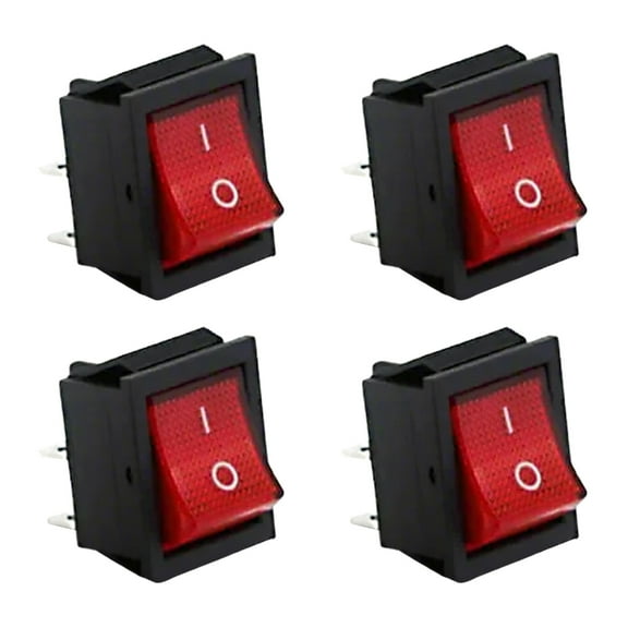 Geemin Pack Of 4 Rocker Switches With LED Indicators Light Accessory for Easy Operations In Various Electrical Circuits