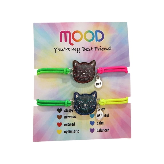 Geemin Pack of 2 Adjustable Rainbow Color Changing Horse Bracelets for Girls Friendship Jewelry