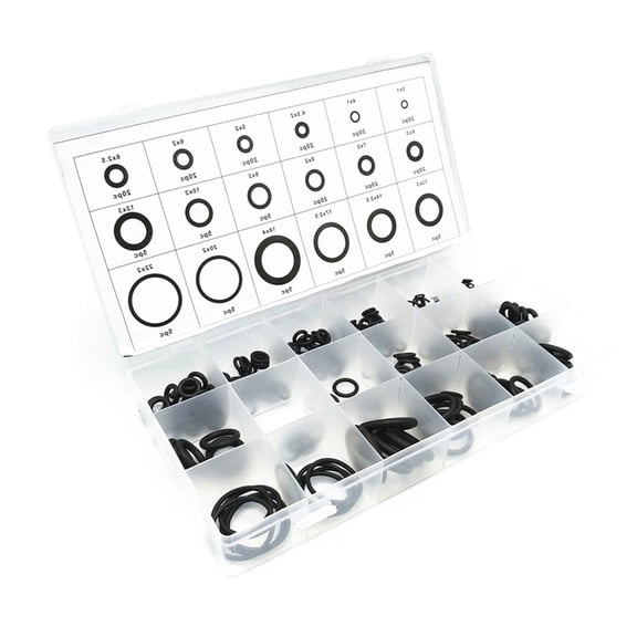 Geemin Pack of 225 Black Rubber O Rings Assortment Set Gaskets Sealing Rings Repair