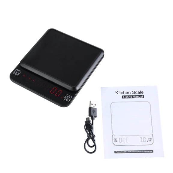 Geemin Precise Electronic Digital Coffee Scale With Timer And Tare Function, 3KG/0.1G Espresso Weighing Tool Kitchen Scales