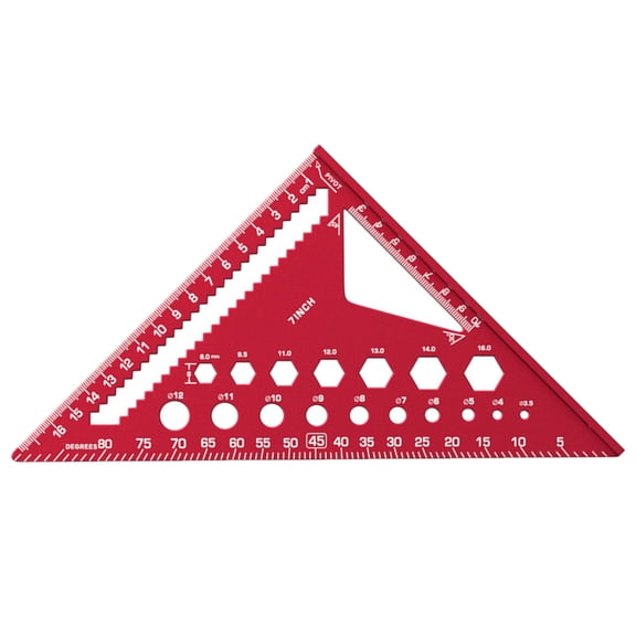 Geemin Professional Red Aluminum Carpentry Square For Accurate Woodworking Projects