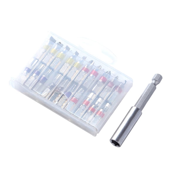 Geemin Professional Screwdriver Bit Set,Stainless Steel Driver Bit Set, Includes 75mm Extension Handle,21 in 1 Bit Set