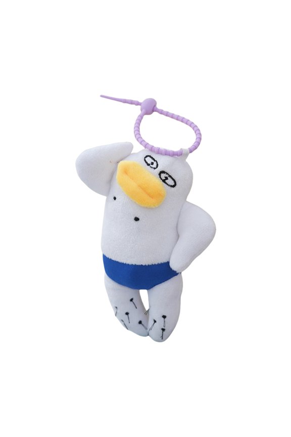Quirky Keyring Plush Doll Cartoon Key Holder Funny Sausage Mouth Doll for Creative Youthful Adults and Collectors
