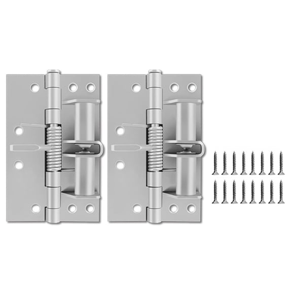 Geemin Set of 2 Multipurpose Automatic Closing Spring Hinges with 90 Degree Hold Function Portable for Various Door Types
