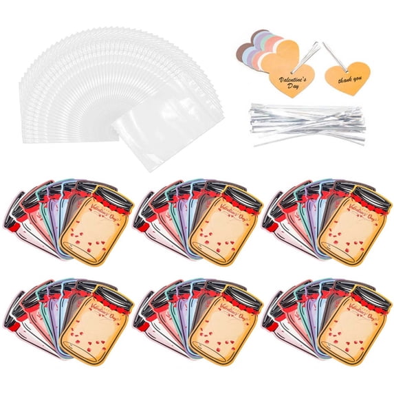 Geemin Set of 48 Paper Valentine's Day Decor Bags Candy Bag