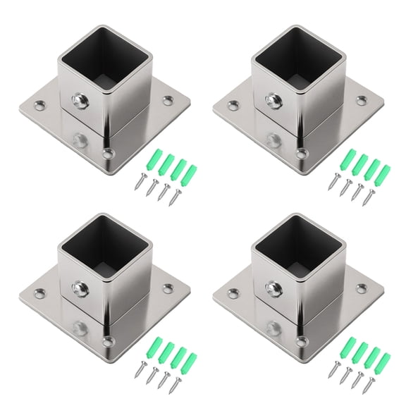 Geemin Side Mount Closet Rod Holders with Reinforced Flange Base Resistant Pipe Bracket 4 Set for Home Commercial Use
