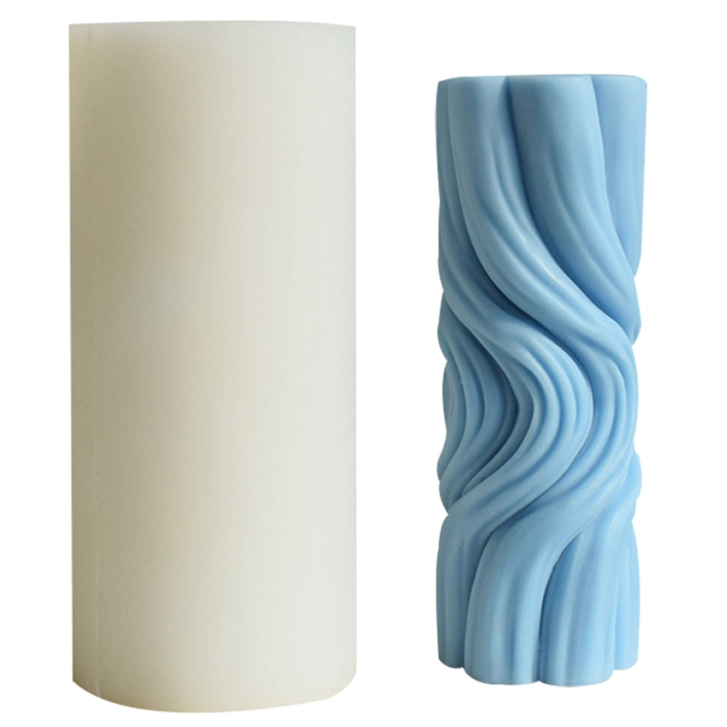 Geemin Silicone Candle Mold Water Ripple Cylindrical Epoxy Gypsum Resin Mould Decors