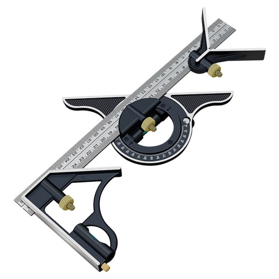 Geemin Square Ruler Metal Adjustable Sliding Combination Square Ruler Measure Tool