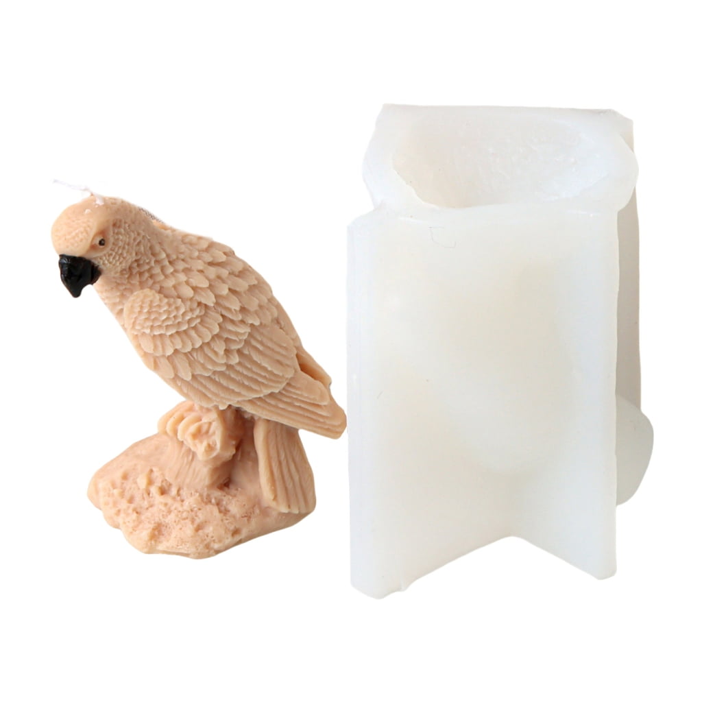 Geemin Standing Owl Silicone Mould Parrot Candle Molds Plaster Molds Ornament Molds