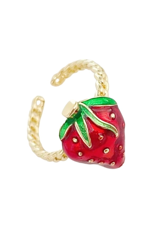 Sturdy Alloy Strawberry Cherrys Rings for Everyday Wear or Special Occasions