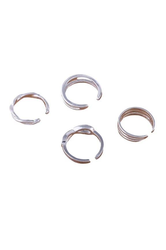 Stylish Bohemian Sea Jewelry Alloy Texture Opening Rings for Women Waterproof
