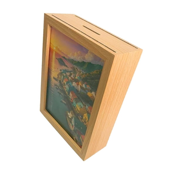 Geemin Stylish Wooden Photo Frame with Concealed Money Storage Feature Saving Container