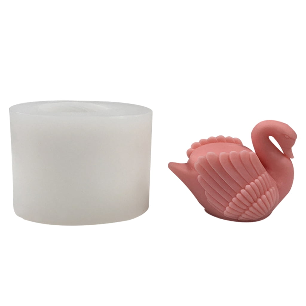 Geemin Swan Candle Casting-Resin Mold 3D Beautiful Swan Aromatherapy Candle Silicone Mould DIY Craft Cookie Fondant Soap-Decor