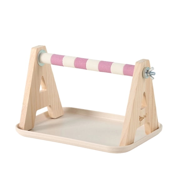Geemin Texture Sand Perch Stand Natural Wood Training Perch For Parrots Beak Training