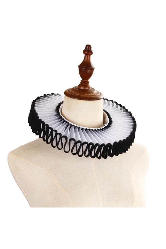 Tie Collar Ruffled Elizabethan Collar Medieval Drama Play Decorative Shirt Dress Collar