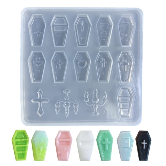Geemin Tiny Filler Mold Cute Coffin Shape Resin Mold Accessory Earring