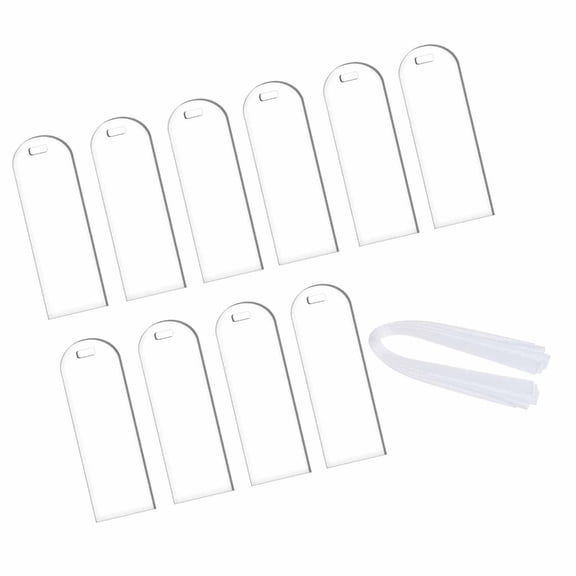 Geemin Transparent Acrylic Gift Labels with Holes Wedding Place Card with White Ribbons
