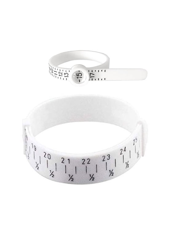 US Ring Sizer Measuring Gauge,1-17 US Rings Size,Plastic Finger Sizing Measure Tool, Reusable,