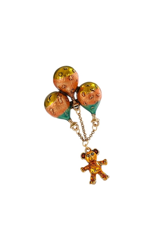 Unique Balloon Bear Brooch Pin Stylish Balloon Bear Tassels Brooches Elegant Lapel Pin For Hats Bags And More