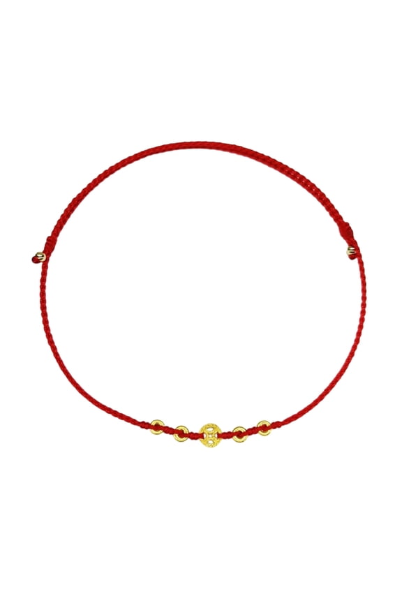 Unique Copper Coin Bracelet with Red Cord Weaving Bracelet Braided Bracelet Present for Students and Youthful Adults