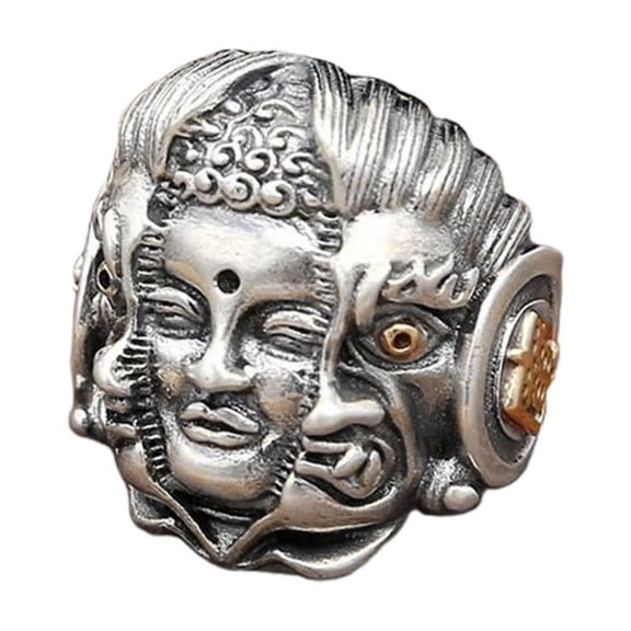 Geemin Unique Open Adjustable Rings Buddhas and Devil Rings Adjustable Jewelry Adorment