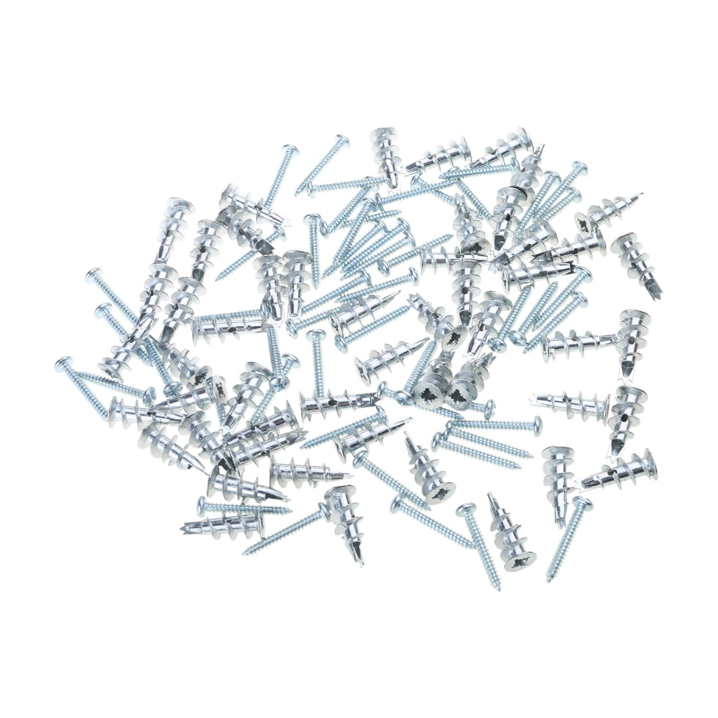 Geemin Wall Mounting set Metal Anchors & Screws set Drywall Anchoring Solution 100pcs
