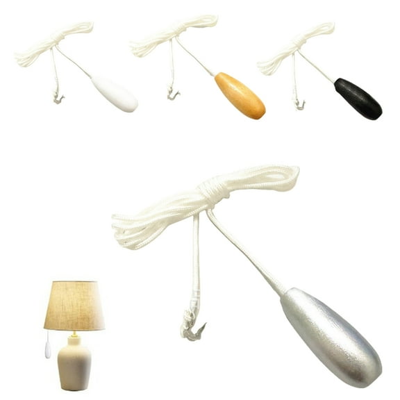 Geemin Wooden Gourd Pendant Pull Chain Switches Cord 150cm Decorative Fiber Rope Pull Chain for Ceiling Fan Light Fixture Control
