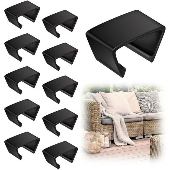 Geemuslly 14-Piece Patio Furniture Clips Outdoor Furniture Sofa Clips 2.4 D x 1.4 W x 1.22 H Rattan Clamps Wicker Chair Fasteners, Connect The Sectional or Module Couch