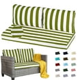 thumbnail image 1 of Geemuslly 48 x 24 Outdoor Loveseat Cushion Set, Waterproof & Fade-Resistant Patio Replacement Cushions for Sofa, Bench, or Swing – Thick Seat & Backrest Support,Grass Green & White Stripes, 1 of 7