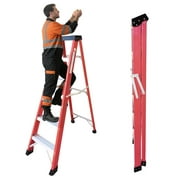 Geemuslly 6-Foot Heavy Duty Fiberglass Step Ladder, Folding Platform Ladder with 500 lbs Load Capacity, Type IAA, for Home and Work Use