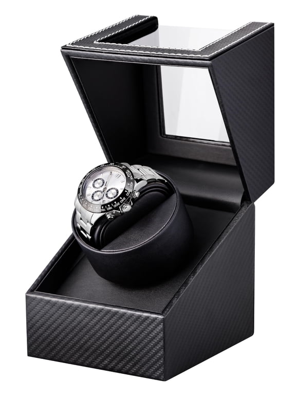 Automatic Watch Winder, Single Rotating Watch Case with Japanese Silent Motor, Battery or AC Power, Compact Display Box for Men & Women’s Watches